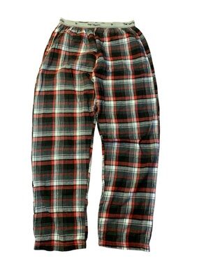 Yves Martin Montreal Men's Red & Grey Plaid Flannel Pajama Pants - Size Large